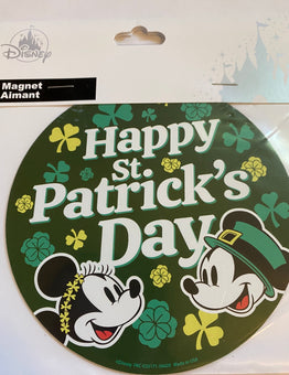 Disney Parks Mickey and Minnie Happy St. Patricks's Day Magnet New Sealed