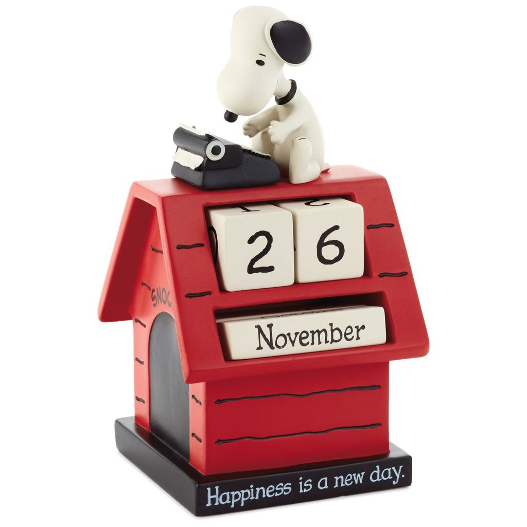 Hallmark Peanuts Snoopy Doghouse Resin Perpetual Calendar New – I
