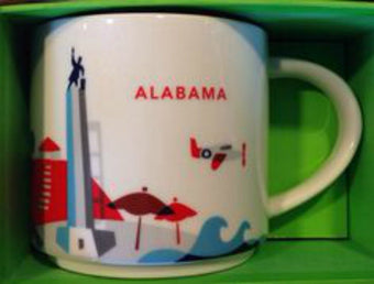 Starbucks You Are Here Alabama Ceramic Coffee Mug New with Box