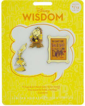 Disney Wisdom Beauty and the Beast Exclusive Pin Set New With Tag