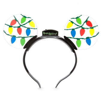 Disney Parks Mickey Mouse Ears Holiday Light-Up Headband New