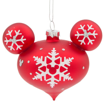 Disney Parks Mickey Mouse Icon Glass Drop Ornament Set Medium New with Box