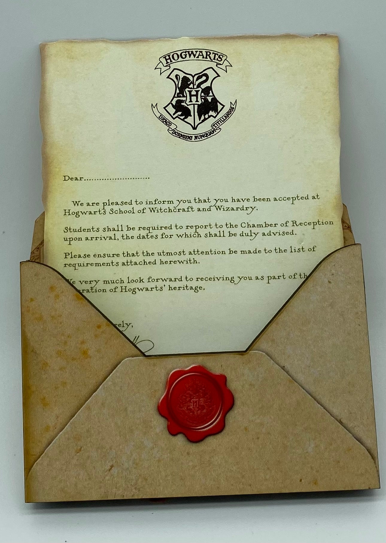 Harry Potter DIY Hogwarts Acceptance Letter & 1st Year Supply List