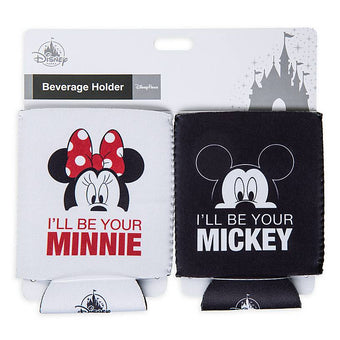 Disney Parks Mickey and Minnie Mouse Beverage Holder Set New with Card