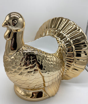 Bath and Body Works 2021 Thanksgiving Turkey Pedestal 3 Wick Candle Holder New