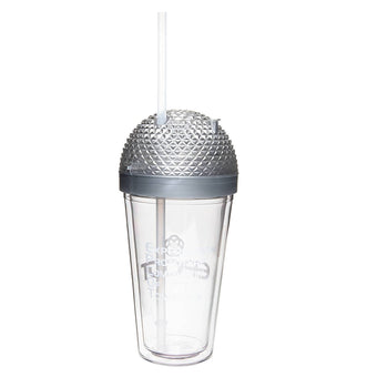 Disney Parks Spaceship Earth Light Up Tumbler with Straw Epcot New