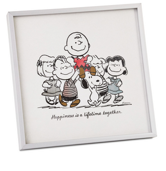 Hallmark Peanuts Happiness Together Framed Art Quote Sign New