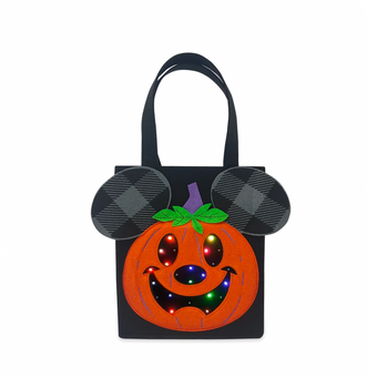 Disney Mickey Jack-o'-Lantern Light-Up Halloween Candy Bag New with Tag