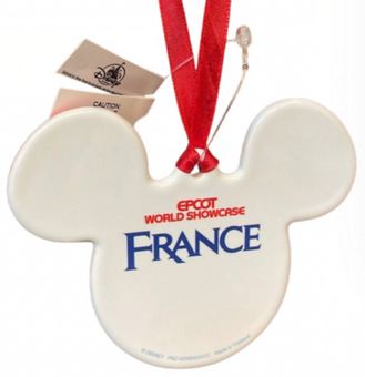 Disney Parks Epcot World Showcase France Mickey Icon Disc Ornament New With Tag