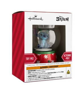 Hallmark Disney Stitch Christmas Musical Globe Ornament New with Box