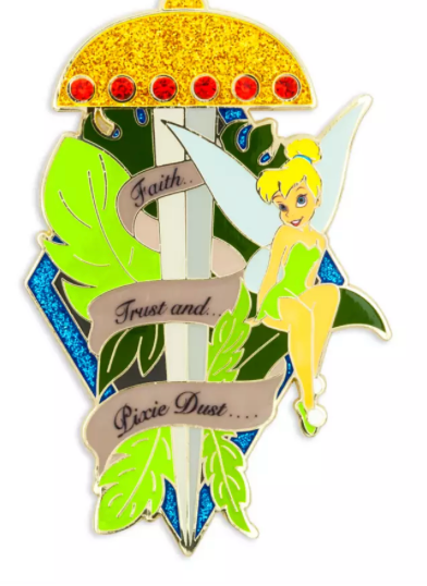 Disney Parks Tinker Bell Jumbo Pin – Peter Pan Tales of the Sword New With Card