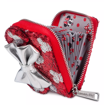 Disney Parks Minnie Mouse Sequined Loungefly Mini Wallet New With Tag