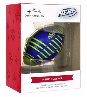 Hallmark Hasbro Nerf Blitz Football Christmas Ornament New with Box