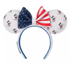 Disney Parks Mickey & Minnie Mouse Americana Loungefly Ear Headband New With Tag