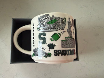 Starbucks Campus Series University Michigan State Spartans Coffee Mug New w Box