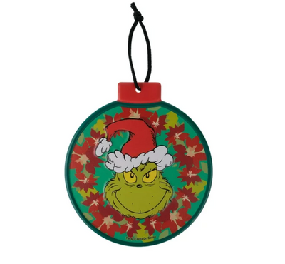 Dr Seuss The Grinch Who Stole Christmas Santa Grinch Mini Round Metal Sign New
