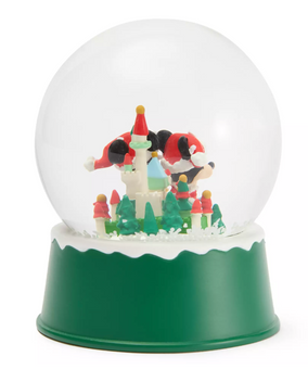 Disney Parks Santa Mickey Mouse Minnie Fantasyland Castle Holiday Snowglobe 2025