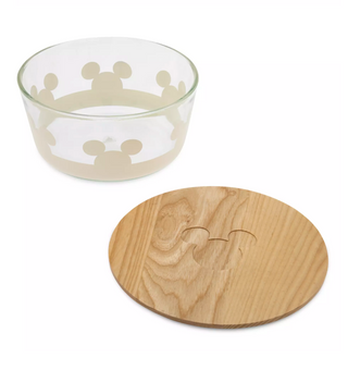 Disney Parks Home Collection Mickey Icon Glass Food Storage Container New