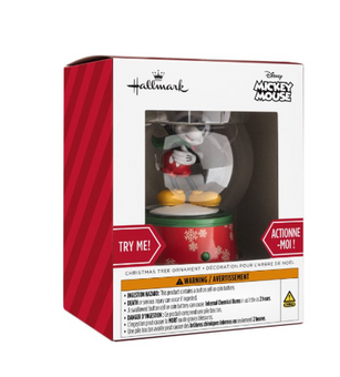 Hallmark Disney Mickey Mouse Christmas Musical Globe Ornament New with Box