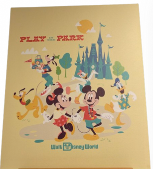 Disney Parks ‘Play in the Park’ WDW Castle Mickey Minnie Frame Wall Art New