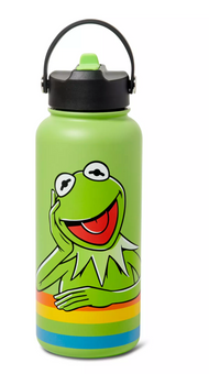Disney Kermit the Frog Stainless Steel Water Bottle Built In Straw The Muppets