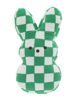 Peeps Checkered Green Bunny Plush Stuffed Animal Toy Easter Decoration New Tag