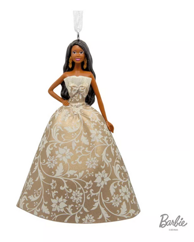 Hallmark Black Holiday Barbie 2025 Christmas Tree Ornament New With Box