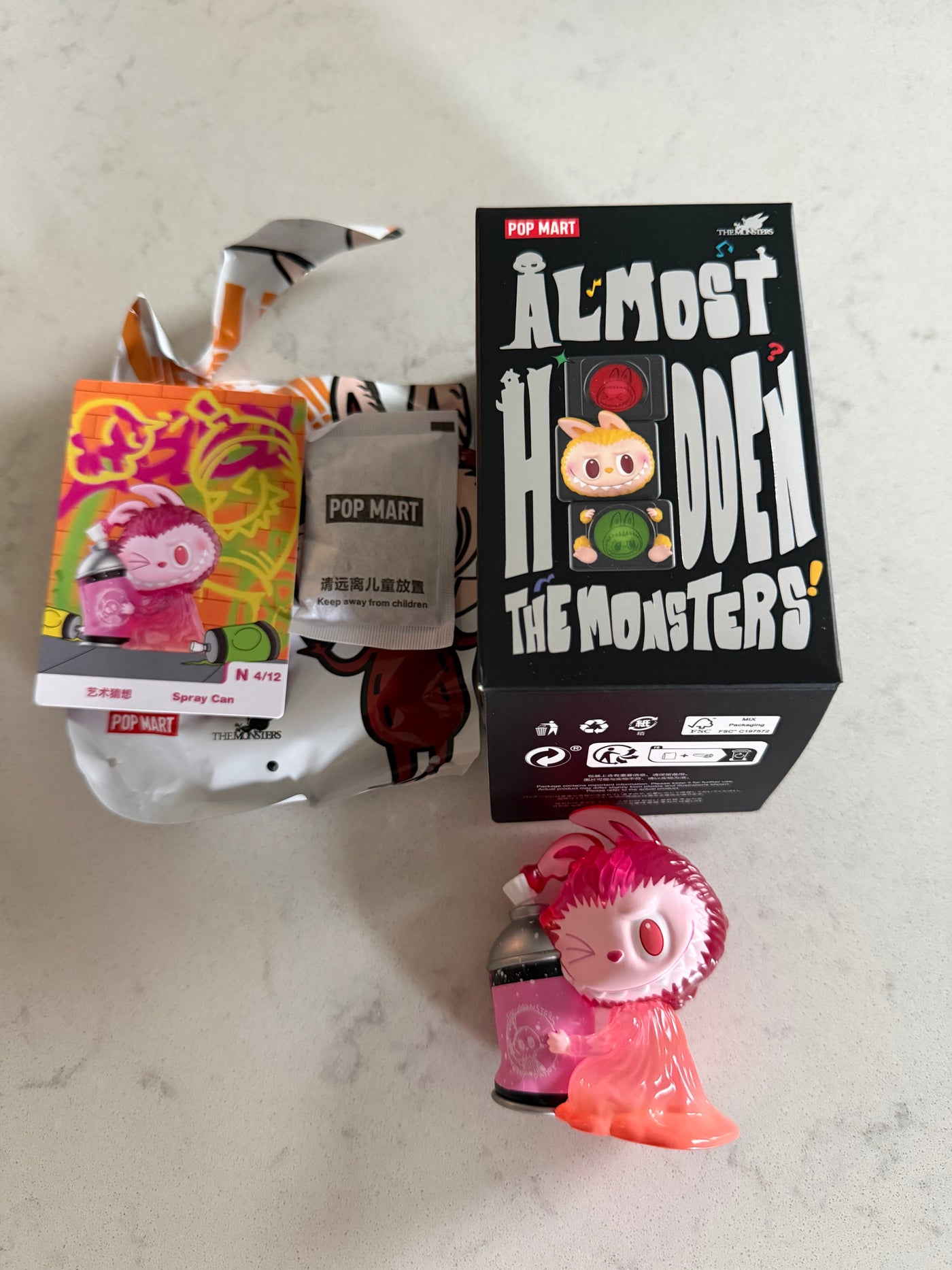 Pop Mart Labubu The Monsters Almost Hidden Spray Can Figure USA SELLER New