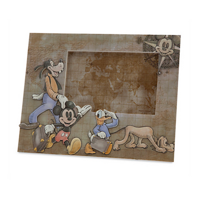 disney parks 4"x6" mickey and pals tourist traveler picture frame new with box