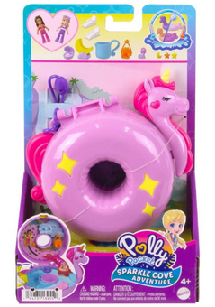 Polly Pocket Sparkle Cove Adventure Unicorn Floatie Compact Playset Toy New Box