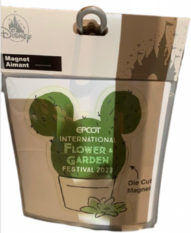 Disney Parks EPCOT Flower and Garden 2023 Cactus Die Cut Magnet New with Tag