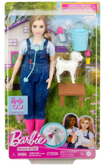Barbie 65th Anniversary Careers Farm Vet Doll & 10 Accessories Toy New with Box