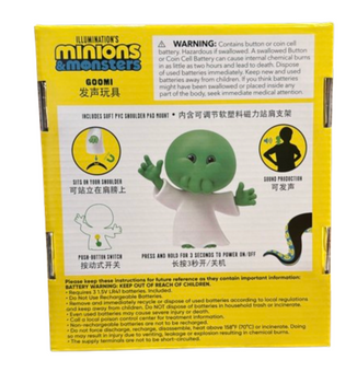 Universal Studios Despicable Me Minions & Monsters Goomi Shoulder Pal New W Tag