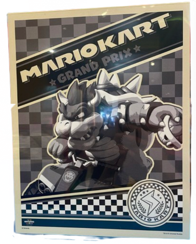 Universal Studios SUPER NINTENDO WORLD Mario Kart Grand Prix Bowser Poster New