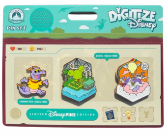 Disney Digitize Epcot Figment Journey Into Imagination 3 Pin Set New