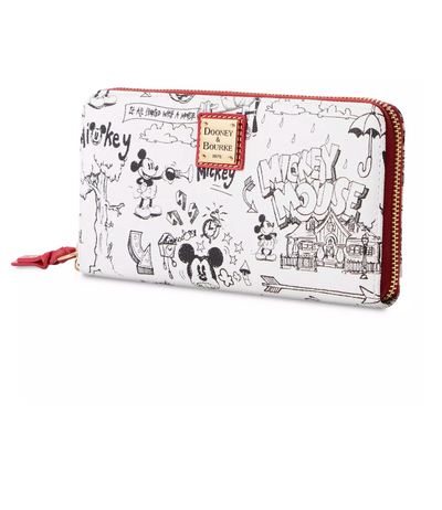 Disney Parks Mickey Sketch Art Dooney & Bourke Wristlet Wallet New with Tag