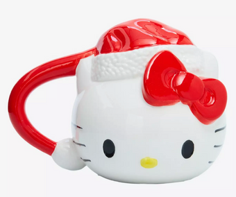 Universal Studios Hello Kitty Santa Figural Coffee Mug With Lid New With Tag