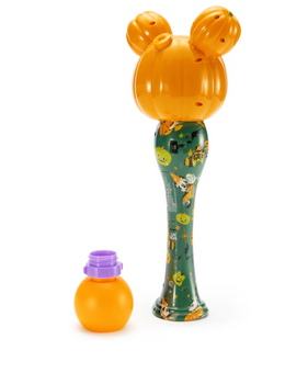 Disney Parks Mickey Pumpkin Jack-o'-Lantern Halloween Light-Up Bubble Wand New