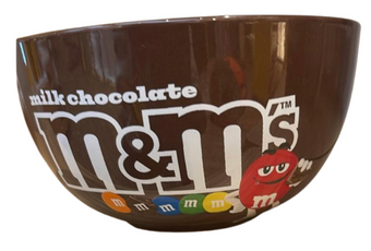 M&M's World Red Character Milk Chocolate Bag Brown Bowl New With Tag