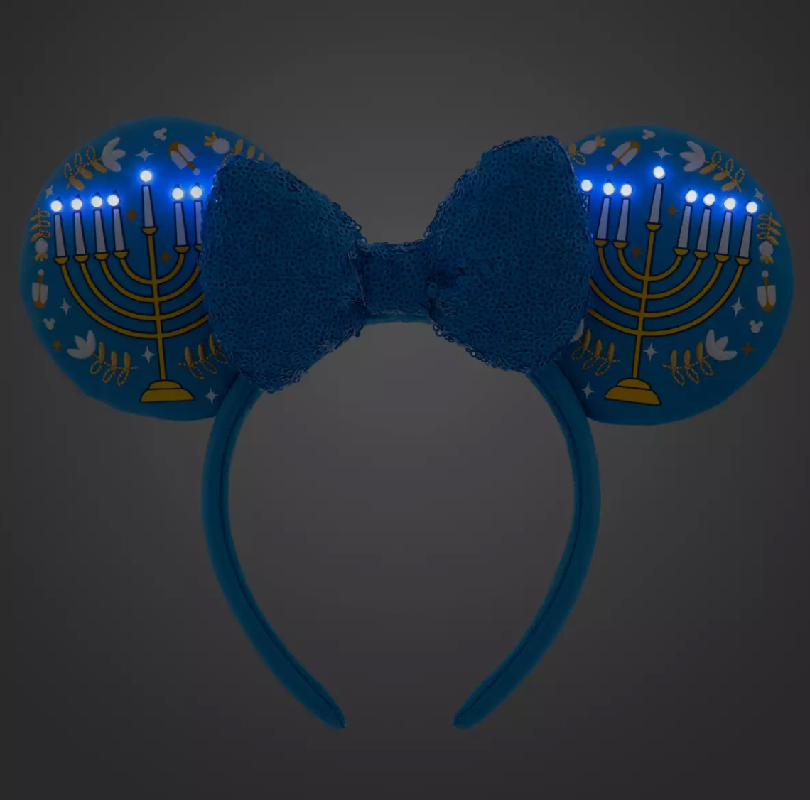 Disney Parks Hanukkah Light-Up Ear Headband for Adults New with Tag