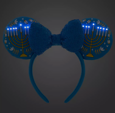 Disney Parks Hanukkah Light-Up Ear Headband for Adults New with Tag