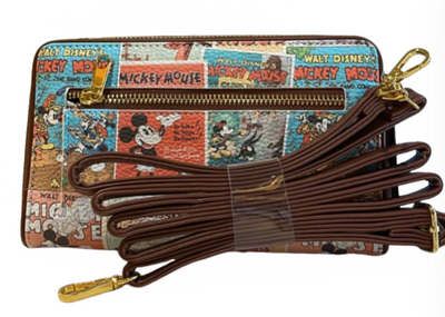 Disney Parks Wallet - Mickey Mouse Brown Comic Strip New With Tag