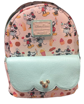 Disney Parks Loungefly Mickey & Minnie Snack Fun Backpack New With Tag