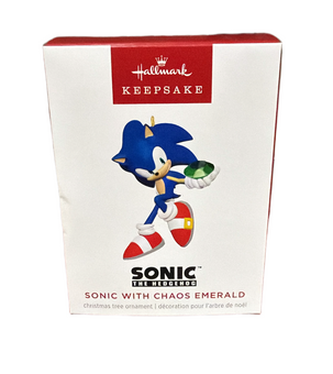 Hallmark Sonic Hedgehog Sonic With Chaos Emerald Christmas Ornament New With Box