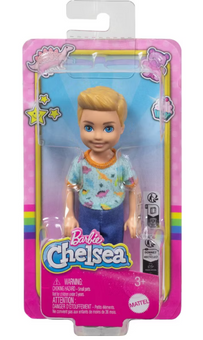 Barbie 6.3" Chelsea Small Boy Doll Blond Hair/Blue Eyes Toy New with Box