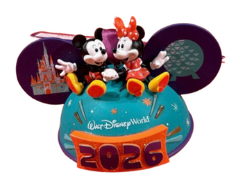 Disney Parks WDW 2026 Mickey Minnie Ear Hat Christmas Ornament New With Tag