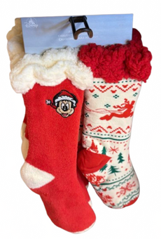 Disney Parks Mickey Mouse Santa Holiday Christmas Socks New With Tag