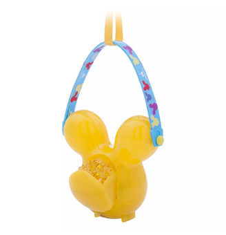 Disney Parks Mickey Balloon Light-Up Popcorn Bucket Christmas Ornament New Tag