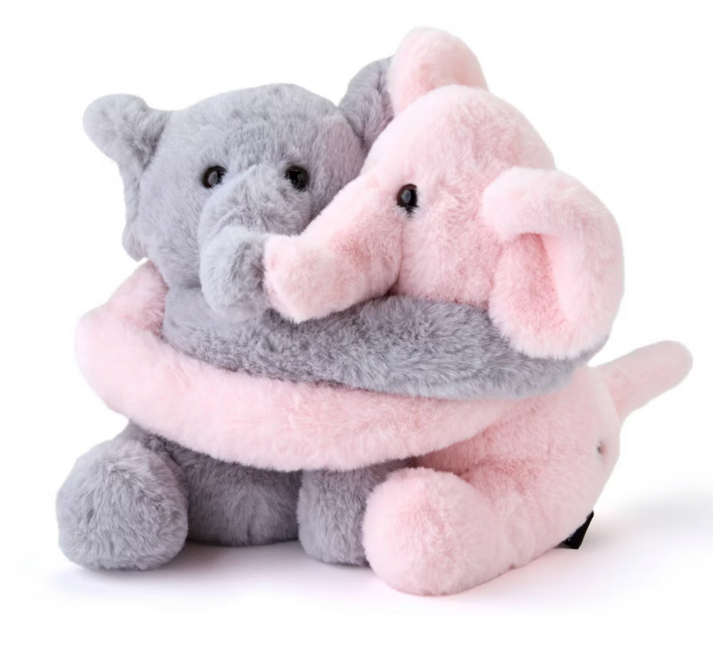 FAO Schwarz 9" Valentine Hugging Elephants Plush Set New with Tag