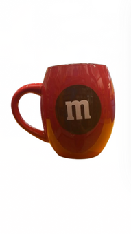 M&M's World Red Character Barrel with Brown Color inside Ceramic Coffee Mug New